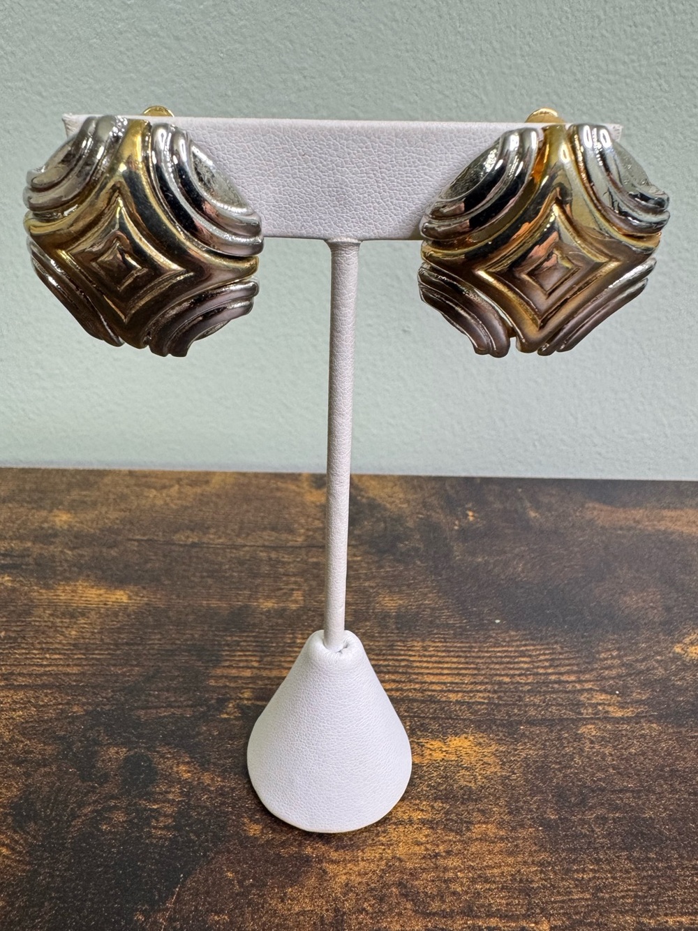 4/$20 Gold and Silver Sculpted Clip-On Earrings - Women's Jewelry